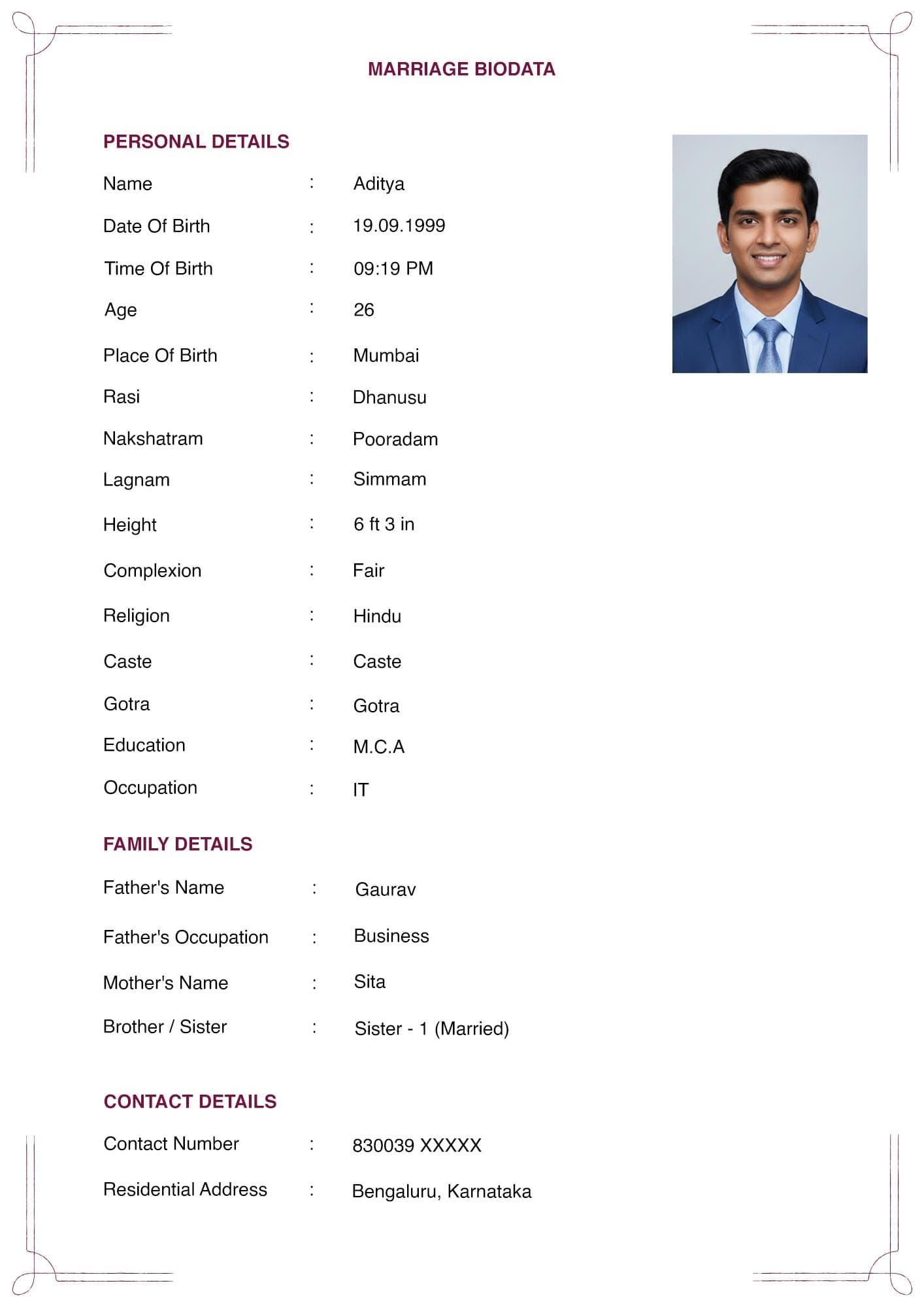 Premium shaadi biodata maker online free without watermark